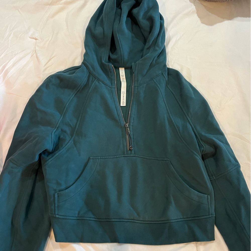 Scuba Oversized Half-Zip Hoodie Green Jasper Size M/L